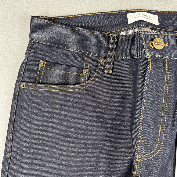 NWT‎ Saturdays NYC Charlie Skinny Slim Fit Raw Indigo Mid Rise Denim Jeans 29x32 - Picture 4 of 16